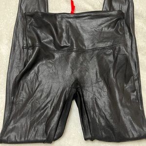 SPANX faux leather leggings size L